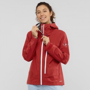 Dámské Lyžařské Bundy Salomon Outpeak 3L Light Jacket W Červené | 94012-TFPG