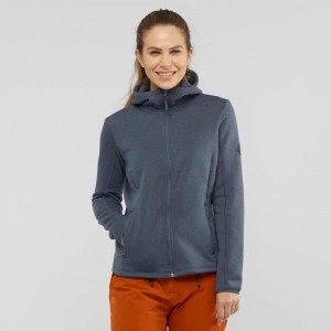 Dámské Lyžařské Bundy Salomon Snowshelter Fleece Hoodie W Gray | 02156-ODYL