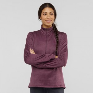 Dámské Lyžařské Bundy Salomon Transition Half Zip W Fialové | 43159-QIRB