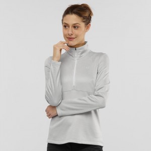 Dámské Lyžařské Bundy Salomon Transition Half Zip W Bílé | 93260-RBPQ