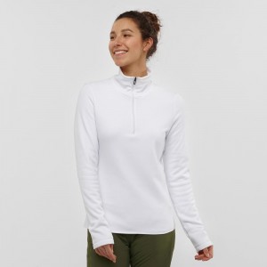 Dámské Lyžařské Bundy Salomon Warm Ambition Half Zip W Bílé | 27094-FXHR