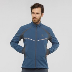 Pánské Bunda Salomon Rs Warm Softshell Jkt M Tmavě Blankyt | 94760-RNVL