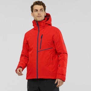 Pánské Lyžařské Bundy Salomon Blast Jacket M Červené | 14392-LRQA