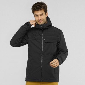 Pánské Lyžařské Bundy Salomon Deepsteep Jacket M Černé | 95342-ZHOE