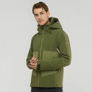 Pánské Lyžařské Bundy Salomon Epic Jacket M Zelene | 70891-BHFM