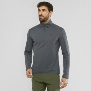 Pánské Lyžařské Bundy Salomon Outrack Half Zip Mid M Gray | 18759-XWDQ