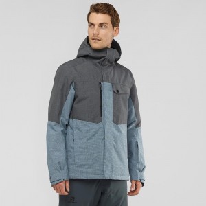 Pánské Lyžařské Bundy Salomon Powderstash Jacket M Blankyt | 34056-DUKS