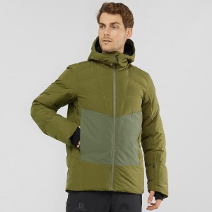 Pánské Lyžařské Bundy Salomon Snowshelter Jacket M Zelene | 38672-JQFD