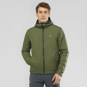 Pánské Mikina s Kapucí Salomon Outrack Insulated Zelene | 60439-IZSE