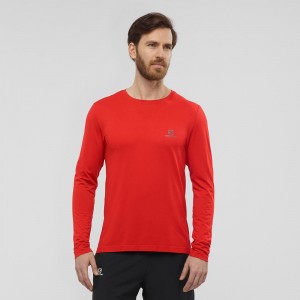 Pánské Topy Salomon Sense Ls Tee M Červené | 89634-NBWE