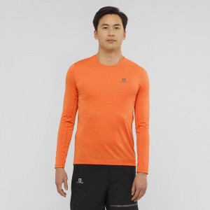 Pánské Topy Salomon Xa Ls Tee M Oranžové | 26475-MYSN