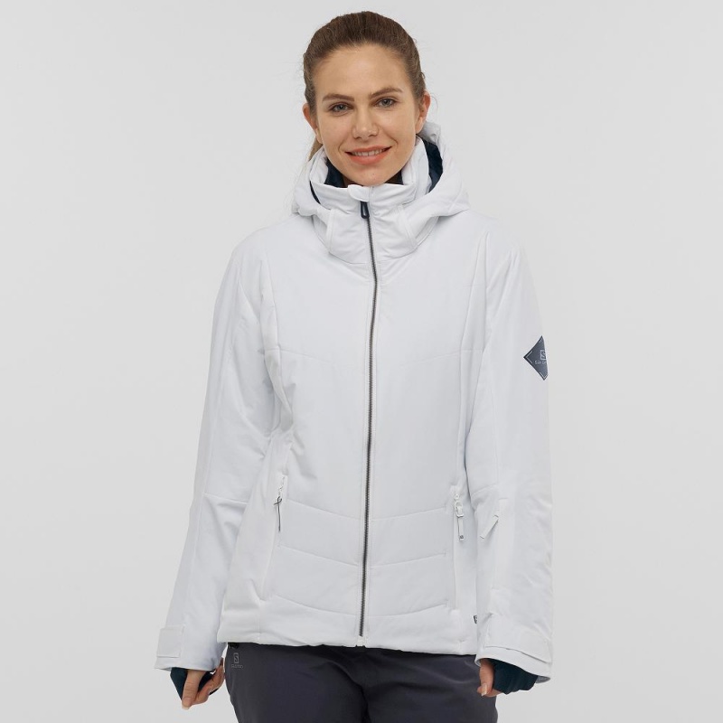 Dámské Lyžařské Bundy Salomon Prevail Jacket W Bílé | 86129-UIZW