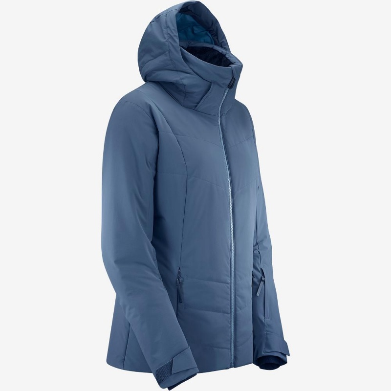 Dámské Lyžařské Bundy Salomon Prevail Jacket W Tmavě Blankyt | 17624-SCPO