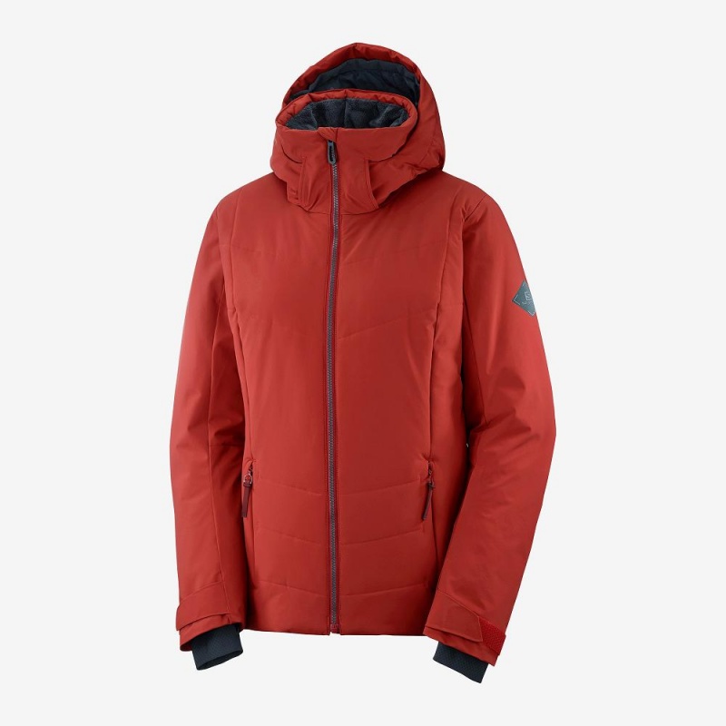 Dámské Lyžařské Bundy Salomon Prevail Jacket W Červené | 64072-DBOQ