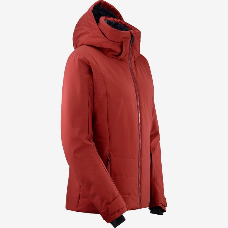 Dámské Lyžařské Bundy Salomon Prevail Jacket W Červené | 64072-DBOQ