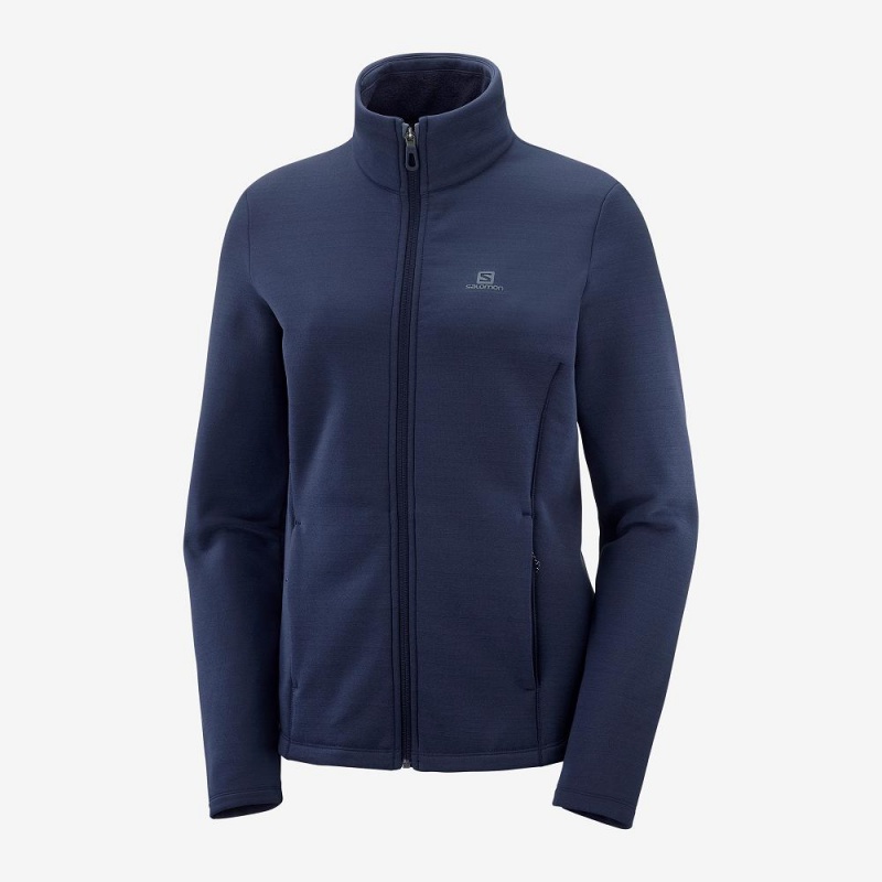 Dámské Lyžařské Bundy Salomon Radiant Full Zip Střední Vrstva W Tmavě Blankyt | 71362-NUPF