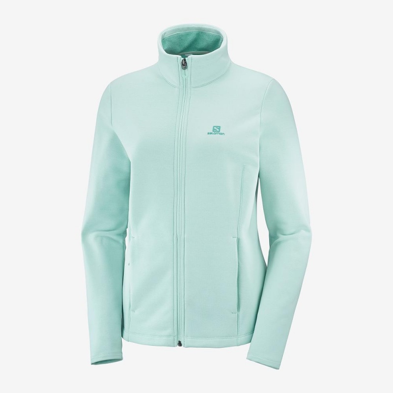 Dámské Lyžařské Bundy Salomon Radiant Full Zip Střední Vrstva W Zelene | 75630-AUKE