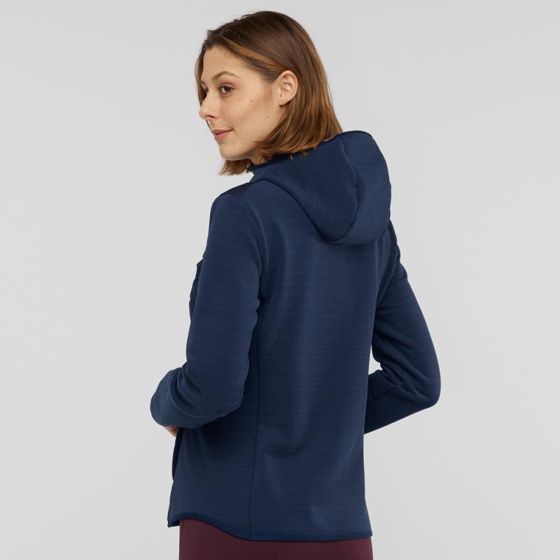 Dámské Lyžařské Bundy Salomon Radiant Hybridní Hoodie W Tmavě Blankyt | 04856-GSVF