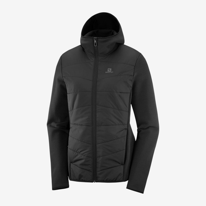 Dámské Lyžařské Bundy Salomon Radiant Hybridní Hoodie W Černé | 63195-WDMI