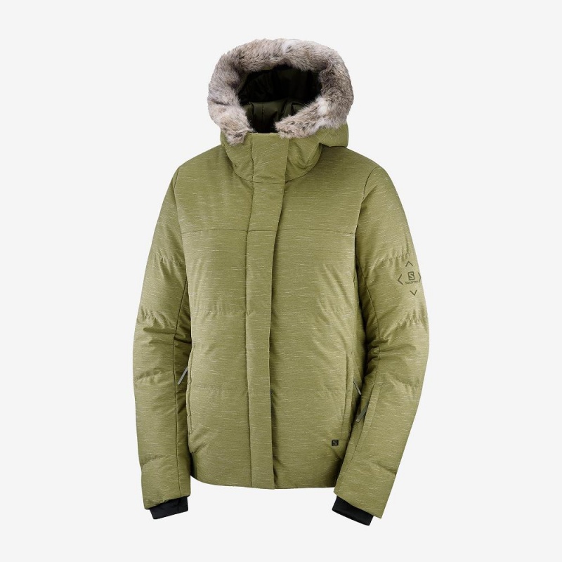 Dámské Lyžařské Bundy Salomon Snuggly Warm Jacket W Zelene | 23518-DSAW