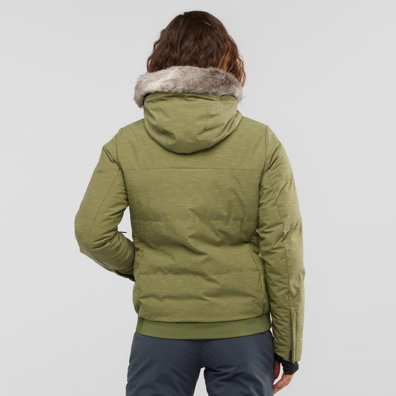 Dámské Lyžařské Bundy Salomon Snuggly Warm Jacket W Zelene | 23518-DSAW