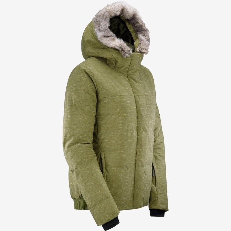 Dámské Lyžařské Bundy Salomon Snuggly Warm Jacket W Zelene | 23518-DSAW