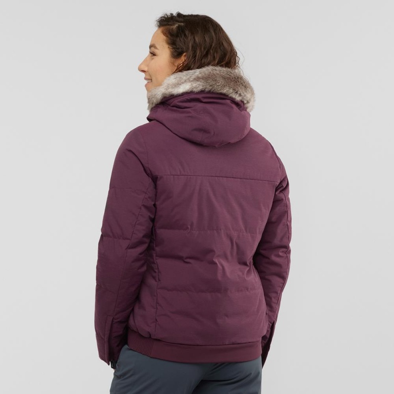 Dámské Lyžařské Bundy Salomon Snuggly Warm Jacket W Fialové | 47965-WEZR