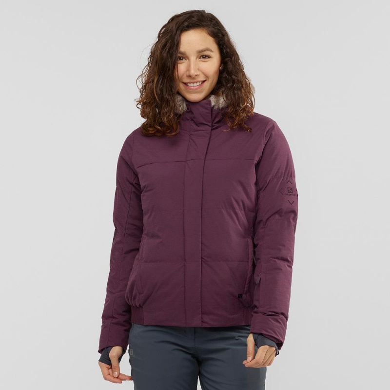 Dámské Lyžařské Bundy Salomon Snuggly Warm Jacket W Fialové | 47965-WEZR