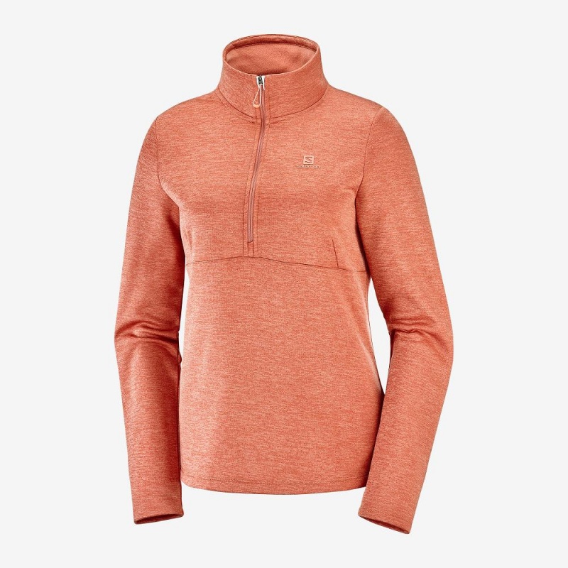 Dámské Lyžařské Bundy Salomon Transition Half Zip W Oranžové | 04861-EGFC