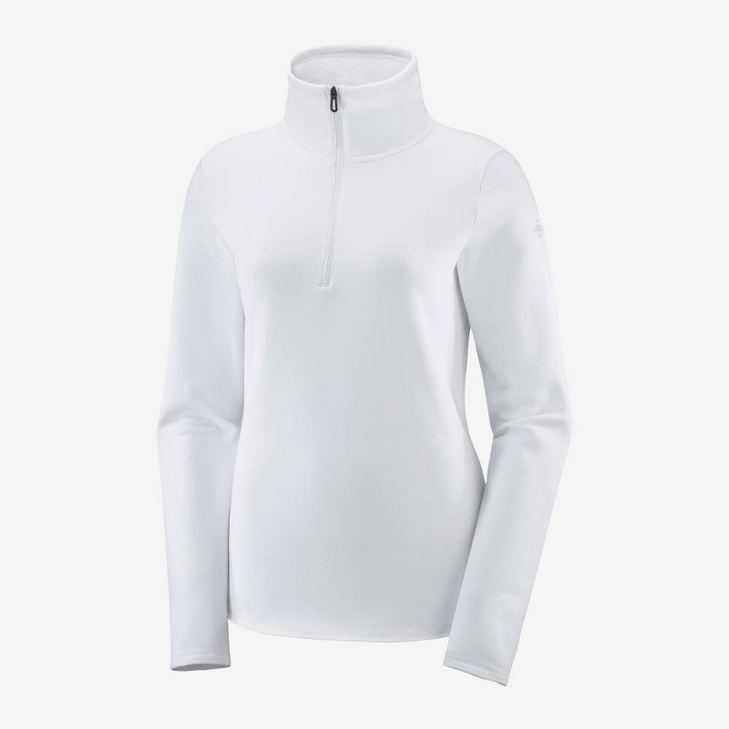 Dámské Lyžařské Bundy Salomon Warm Ambition Half Zip W Bílé | 27094-FXHR