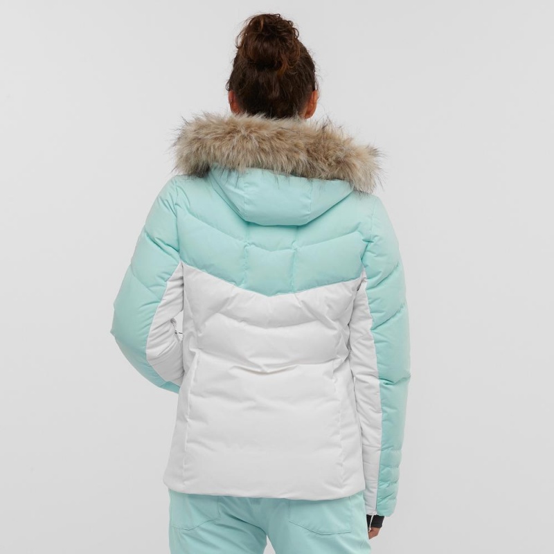 Dámské Lyžařské Bundy Salomon Warm Ambition Jacket W Bílé | 80341-ODZA