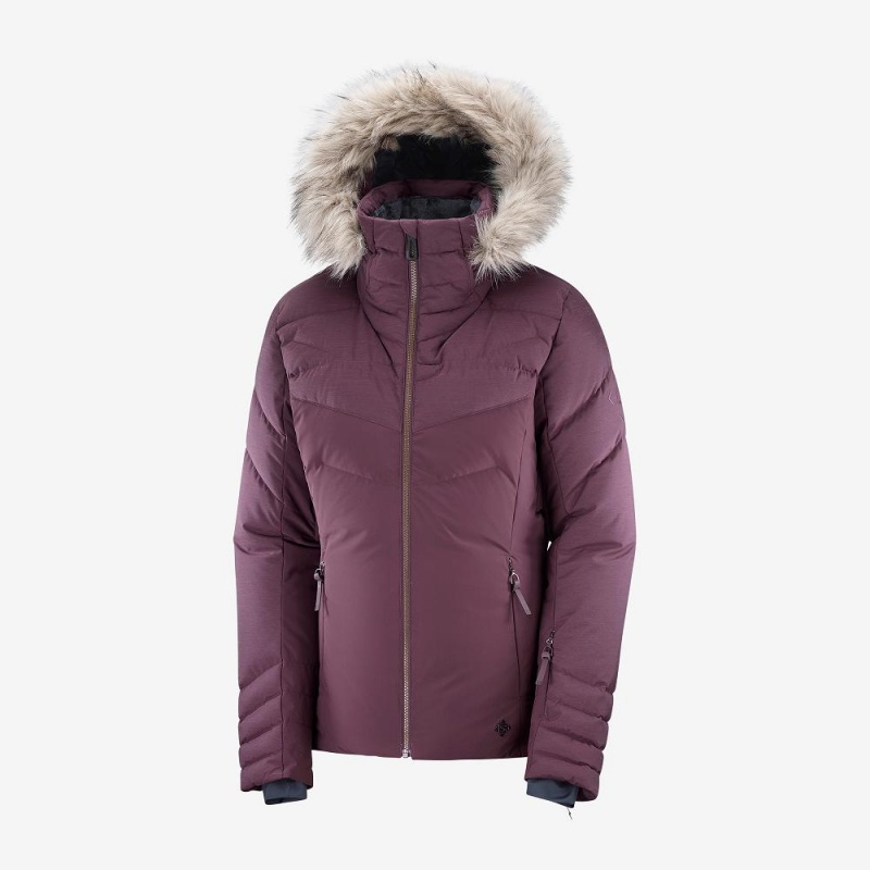 Dámské Lyžařské Bundy Salomon Warm Ambition Jacket W Fialové | 04653-TOWI