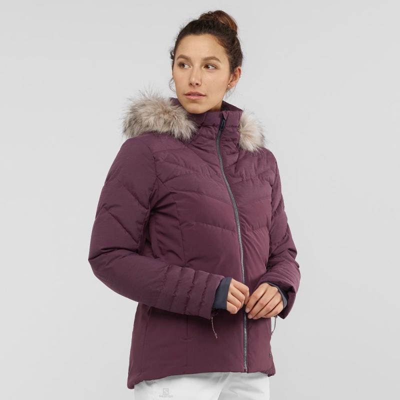 Dámské Lyžařské Bundy Salomon Warm Ambition Jacket W Fialové | 04653-TOWI