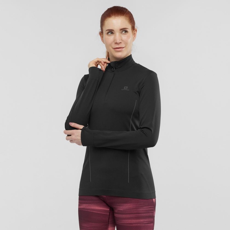 Dámské Pulovr Salomon Essential Seamless Černé | 71640-DJOP