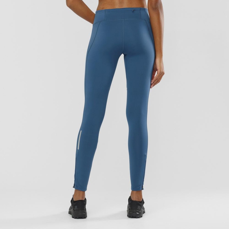 Dámské Punčochové Kalhoty Salomon Agile Warm Tight W Tmavě Blankyt | 34089-WTUY