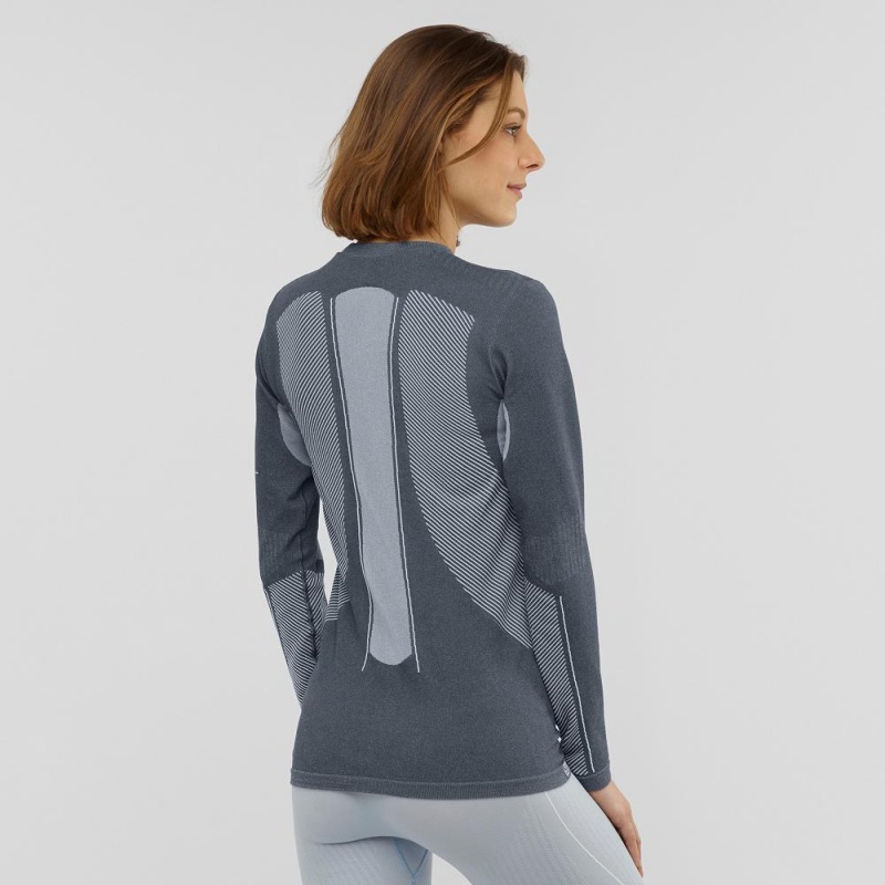 Dámské Topy Salomon Primo Warm Seamless Tee W Gray | 03524-YPLE