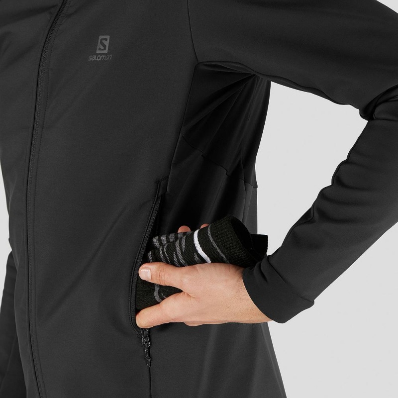 Pánské Běžecká Bunda Salomon Agile Softshell Černé | 82691-FPIQ