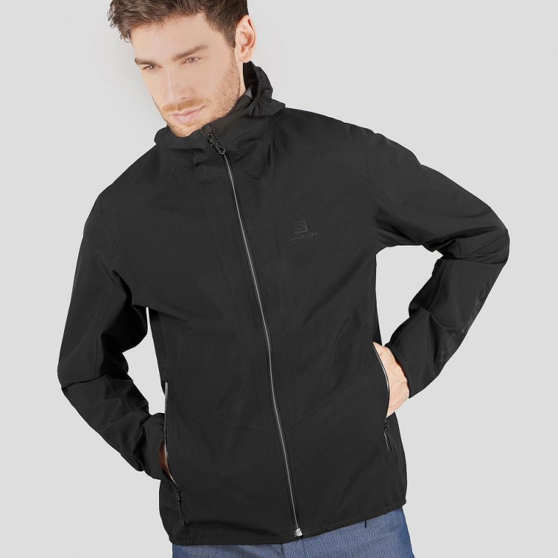 Pánské Bunda Salomon Outline Jacket M Černé | 03752-QKRA