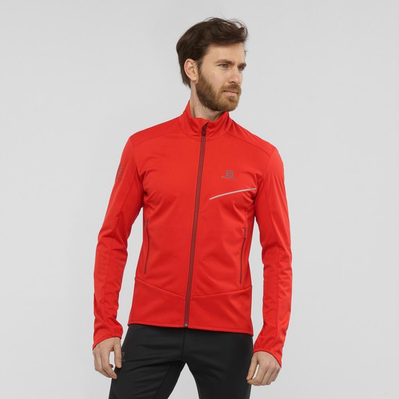 Pánské Bunda Salomon Rs Softshell Jkt M Červené | 15946-IKQZ