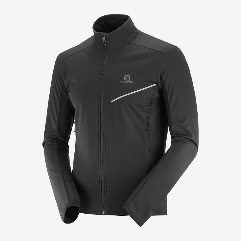 Pánské Bunda Salomon Rs Softshell Jkt M Černé | 49780-JBZL