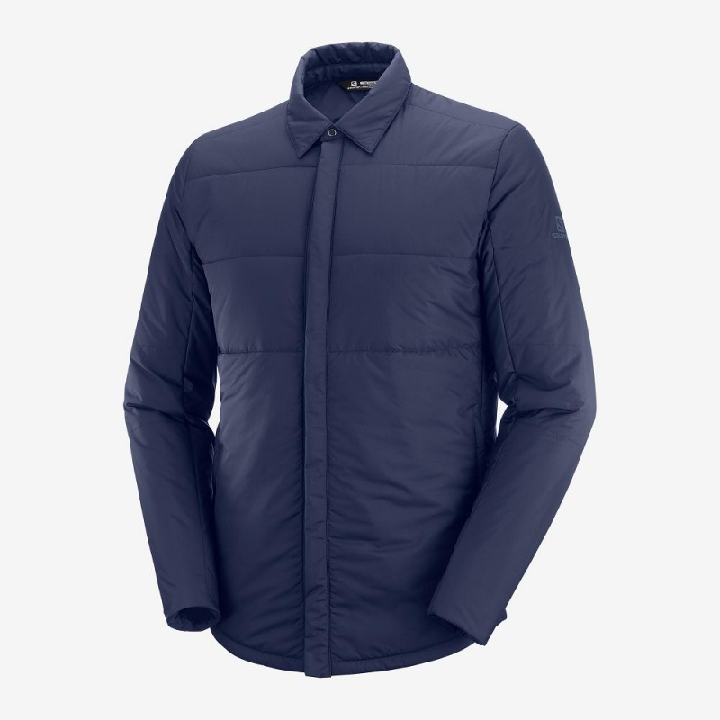 Pánské Bunda Salomon Snowshelter Insulated Shirt M Tmavě Blankyt | 70385-DJHY