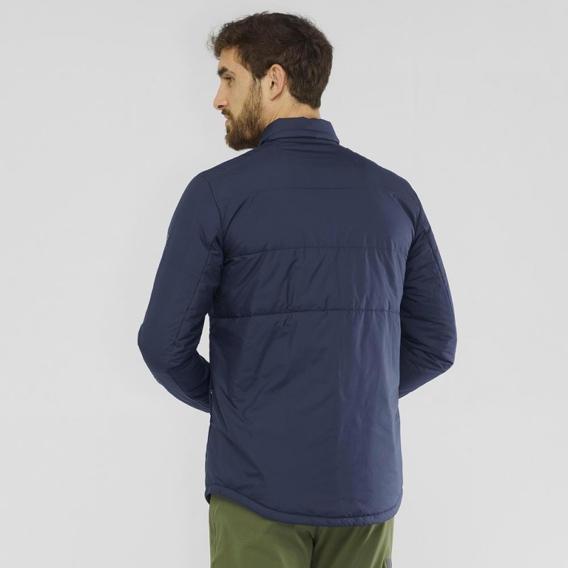 Pánské Bunda Salomon Snowshelter Insulated Shirt M Tmavě Blankyt | 70385-DJHY