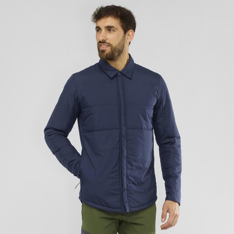 Pánské Bunda Salomon Snowshelter Insulated Shirt M Tmavě Blankyt | 70385-DJHY