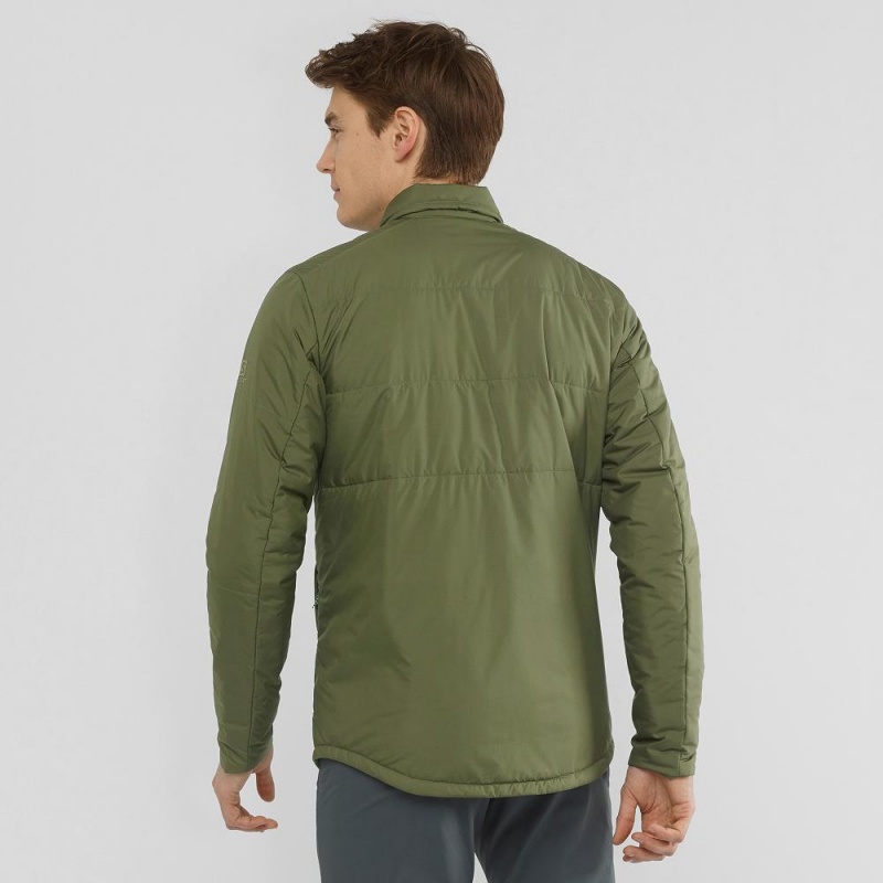 Pánské Bunda Salomon Snowshelter Insulated Shirt M Zelene | 40396-SZRU