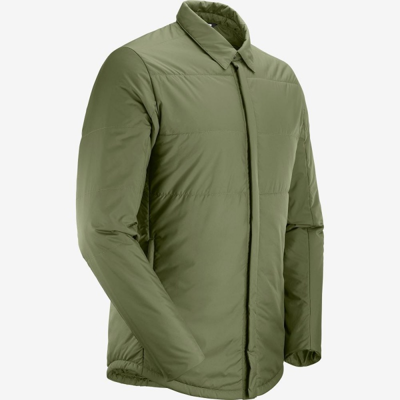 Pánské Bunda Salomon Snowshelter Insulated Shirt M Zelene | 40396-SZRU