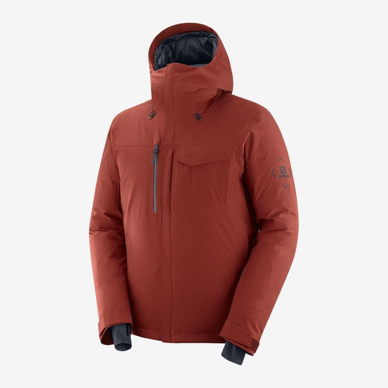 Pánské Lyžařské Bundy Salomon Arctic Down Jacket M Červené | 74965-EQTJ