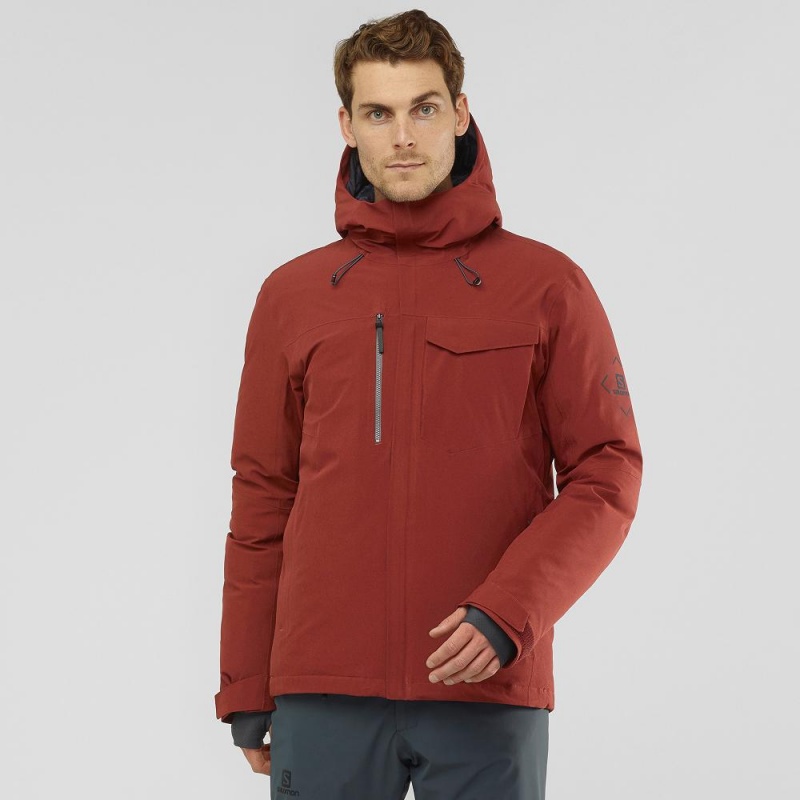 Pánské Lyžařské Bundy Salomon Arctic Down Jacket M Červené | 74965-EQTJ