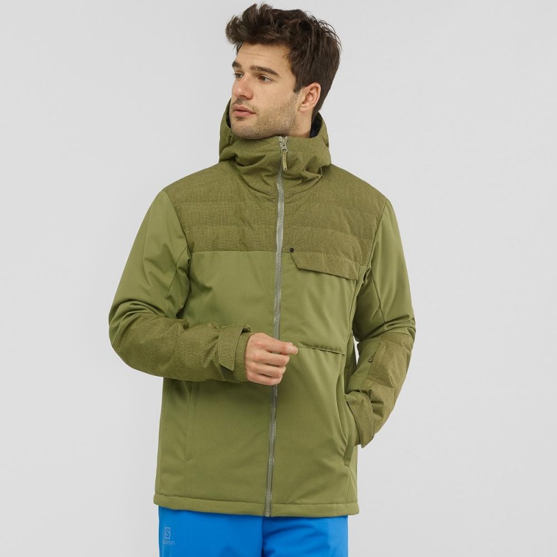 Pánské Lyžařské Bundy Salomon Deepsteep Jacket M Zelene | 93048-DJUY