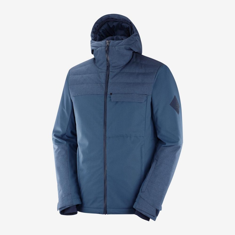 Pánské Lyžařské Bundy Salomon Deepsteep Jacket M Tmavě Blankyt | 30754-XAEV