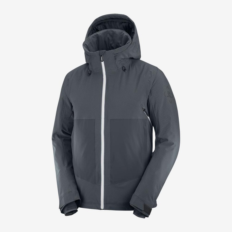 Pánské Lyžařské Bundy Salomon Epic Jacket M Gray | 06541-PTUZ